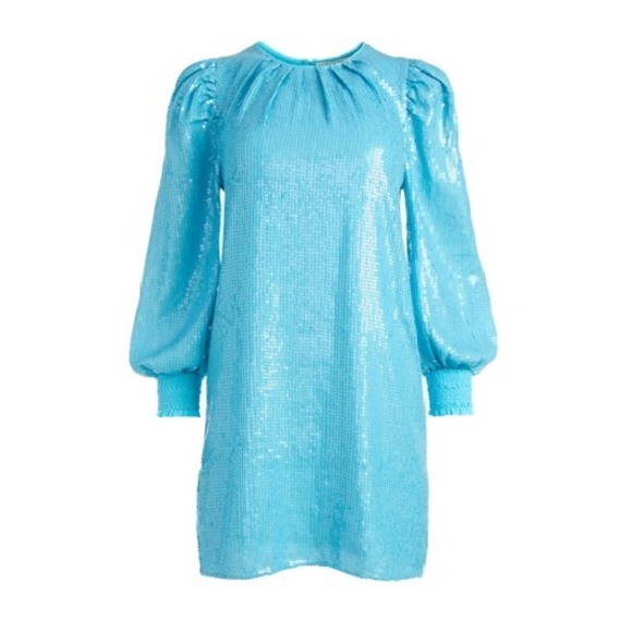 Alice + Olivia NWT Pauletta Sequin Dress In Aqua‎ Size X-Small MSRP $495
